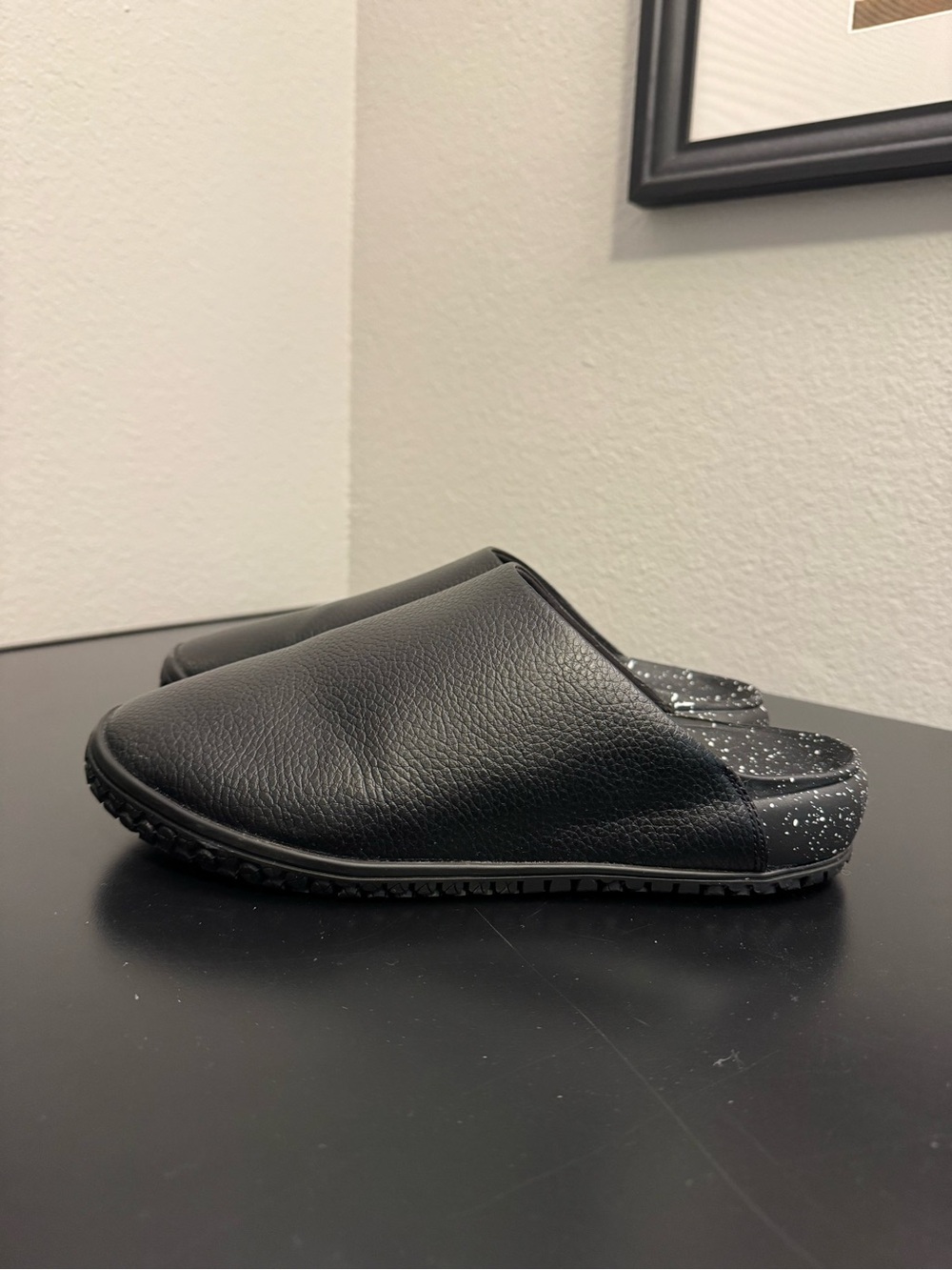Snibbs The Clog Eclipse Black Leather Slip on Shoes